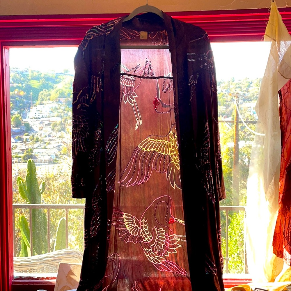 Vintage bohemian beaded duster